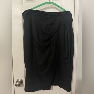 Mango Black faux wrap skirt.